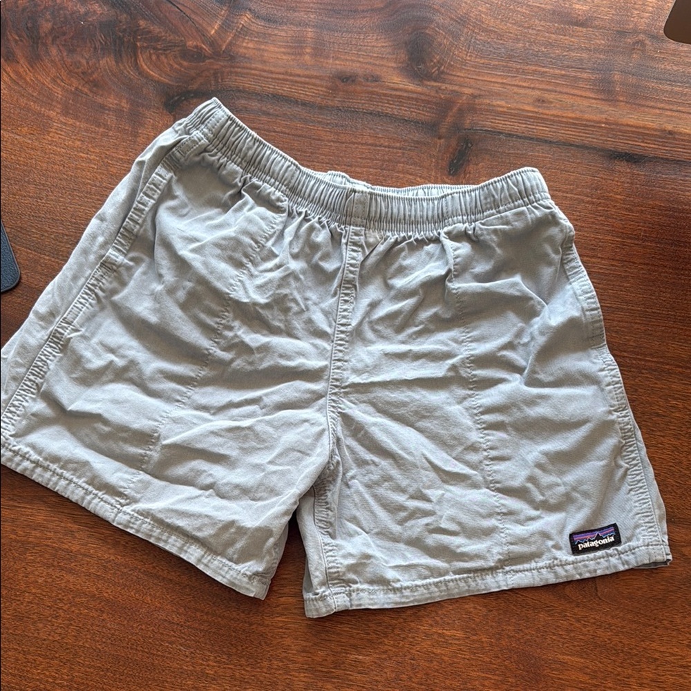 Patagonia Light Gray / blue Elastic Shorts